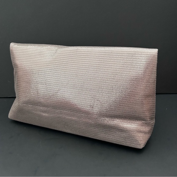 Shiseido gold strips vegan leather cosmetic bag/clutch - Picture 3 of 6